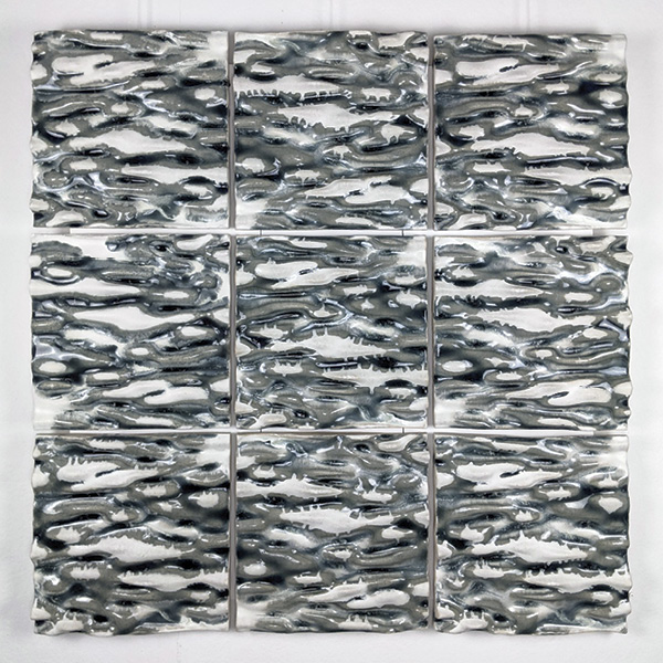 1 Sarah Heitmeyer’s Changing Levels, 3 ft. 4 in. (1 m) in height, stoneware, glazes, 2022.