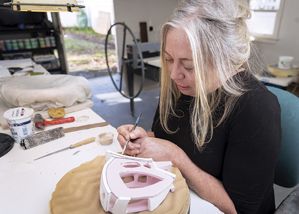 7 Blair working in her studio.