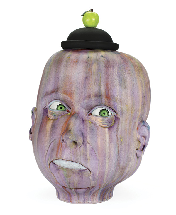 2 Travis Winters’ Sour, 24 in. (61 cm) in height, earthenware, stains, glaze, 2025.