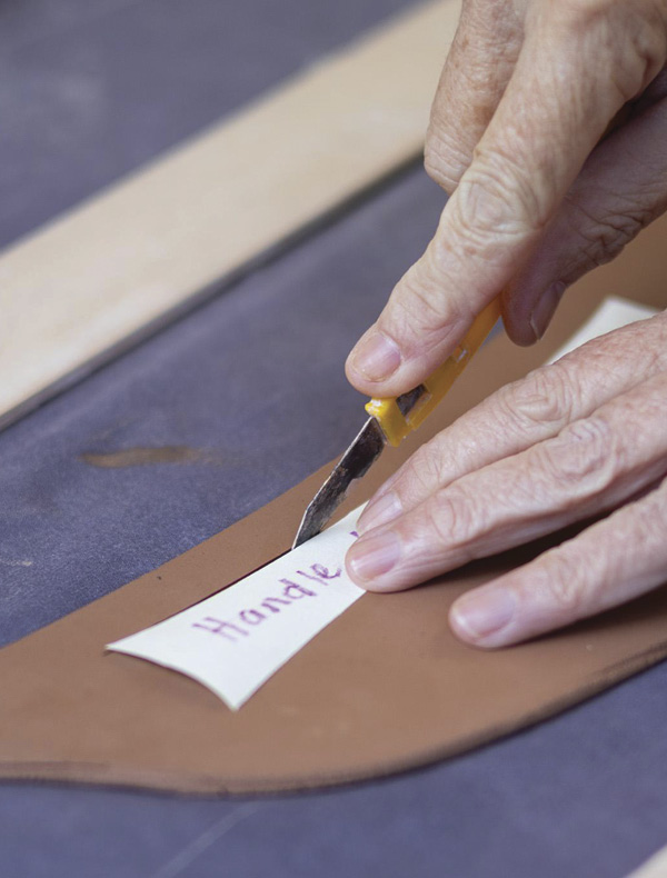 11 Cut out the handle using a pattern.