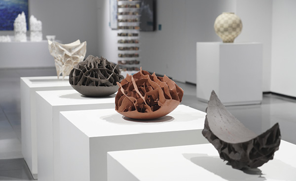 Du Qinfen’s sculptures in foreground. Photo: Courtesy of Li Chao/2023CJICB Organizing Committee.