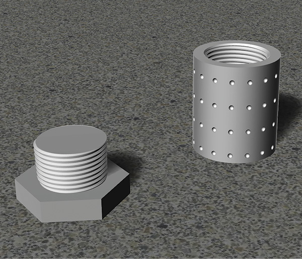 14 PVC pieces for making a bottom-drain mold part. Photo: Tom Mason.