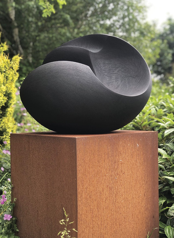 4 James Oughtibridge's Jet Black Sculpture on Corten steel base.