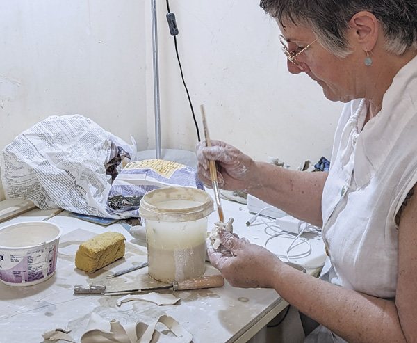 1 Rochelle Chinnery in the C.R.E.T.A. studio, Rome. Photo: Rebecca Ramsay.