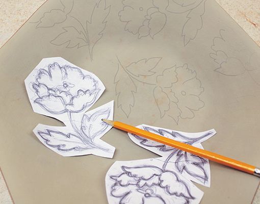 11 Cut out the shapes in the motif and use them as stencils to transfer the patterns.