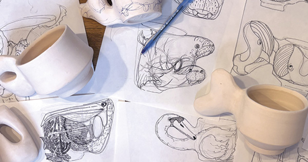 Drawing, Trailing, and Coloring: Creating Narrative Surfaces on Porcelain