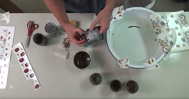 Applying Decals to Soda Fired Pots for a Splash of Color