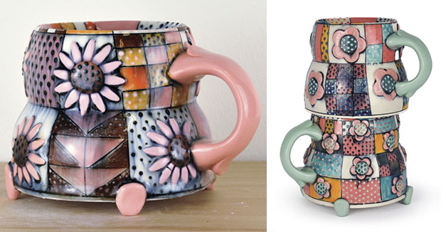 How to Make Playful Patchwork-Inspired Mugs