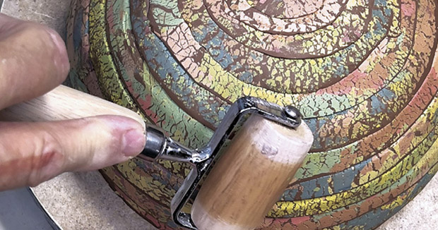 Creating Unique Surfaces with Flakes of Colored Paper Slip