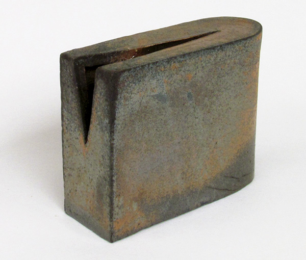 Letter Vase, 5 in. (13 cm) in length, iron-rich stoneware, 2023.