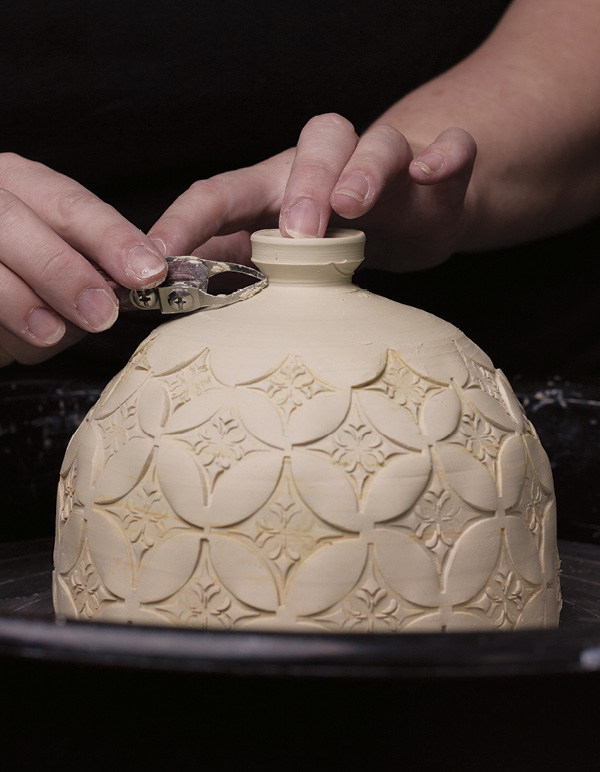 11 Trim down the sides to meet the pattern, so the lid is even all around.