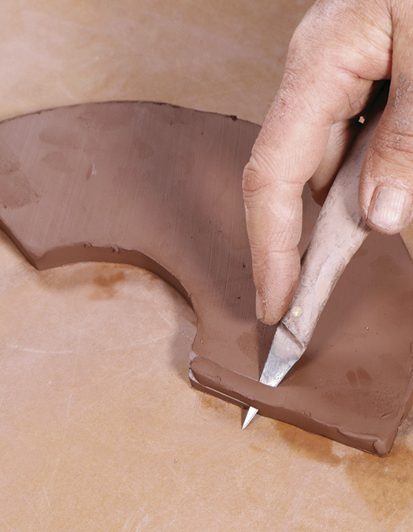 8 Cut the outside edges of the pedestal at a 45-degree angle before joining.