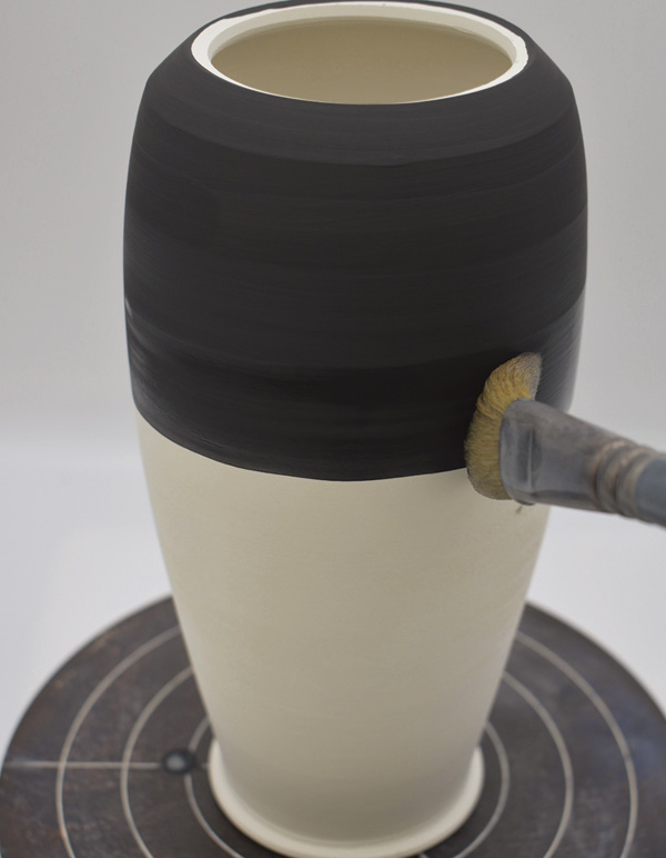 1 Use a good-quality mop-style brush to apply three thin coats of terra sigillata.