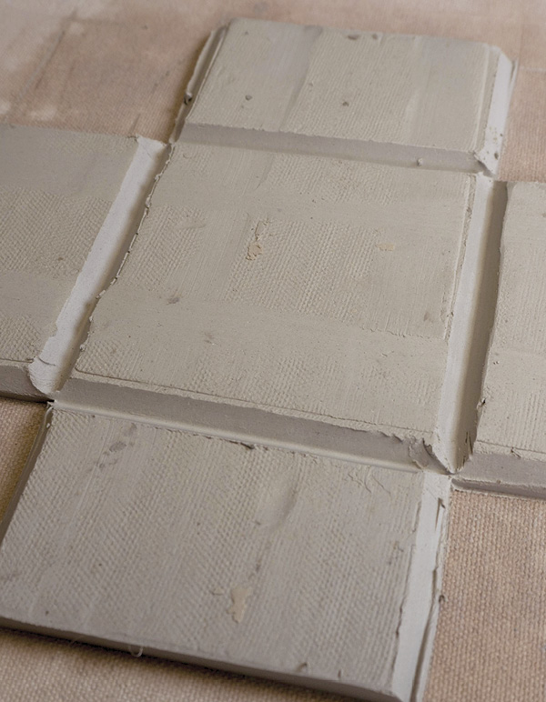 7 The completed bevel cuts on the interior lines where the box will be folded.