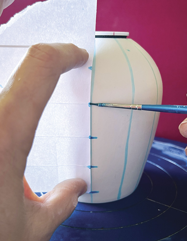 6 Use scrap of folded paper to determine the spacing of the horizontal lines.