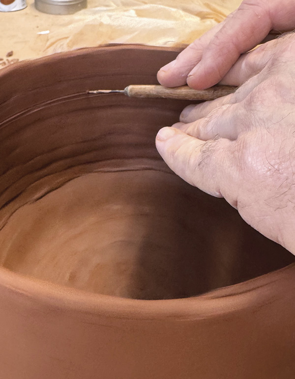 8 Mark the inner wall where you want the lid gallery to attach.