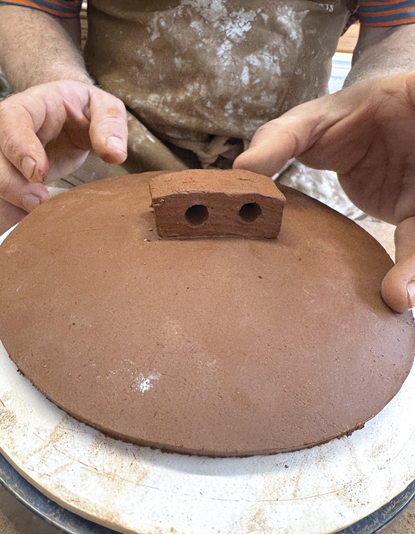11 Form a knob for the lid. Score and attach while the lid is still on the mold.