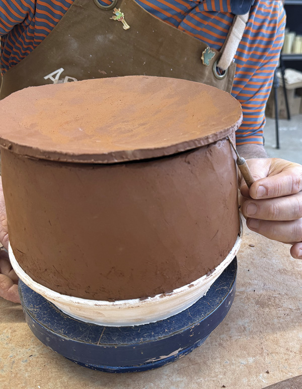 12 Flip the lid over on the jar and mark it with a needle tool line.