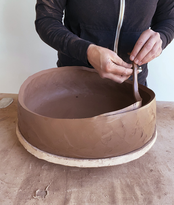 10 Cut the top edge of the walls to shape the vessel. You can do this later in the process as well.