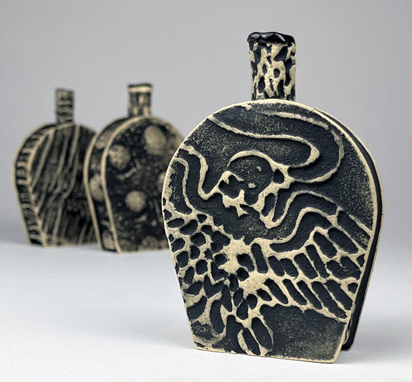 Frank James Fisher's textured flasks.