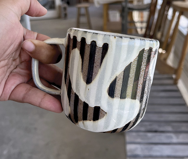 Alex Maldonado's wax-resist mug.