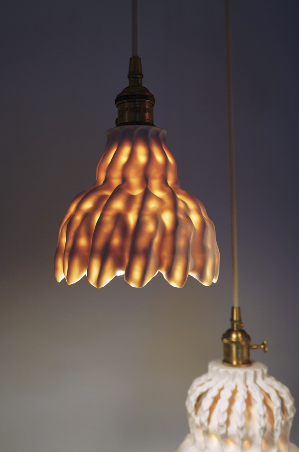 Grace Potter's Illumination I. Porcelain, hanging hardware, 2025.