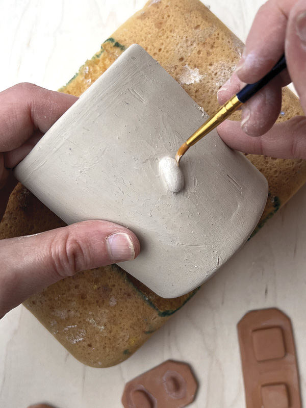 5 Smooth the edges with a damp sponge or paintbrush.