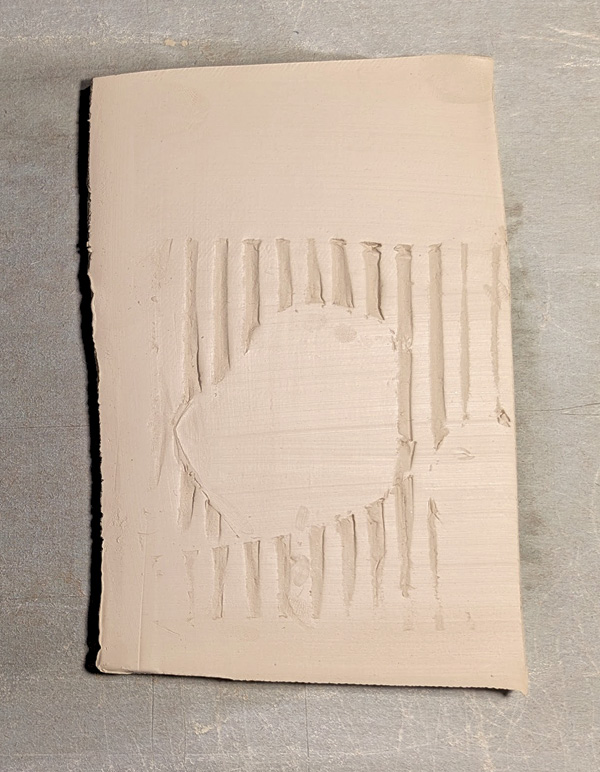 11 Example of a slab made from the cut texture mat.