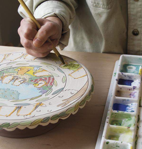 14 Load up your brush, adding more water as feels right, then paint in your color.