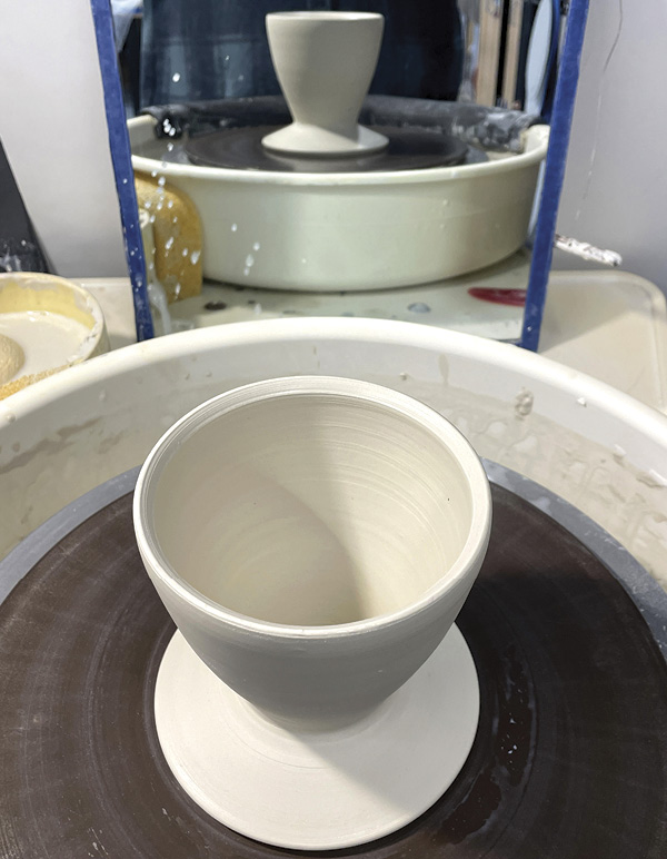 3 Throw the walls of your pour-over to desired thinness and shape the form.
