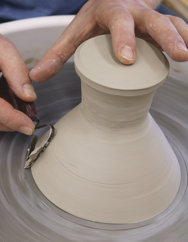 5 Trim the profile into a V-shape removing any marks left behind from throwing.