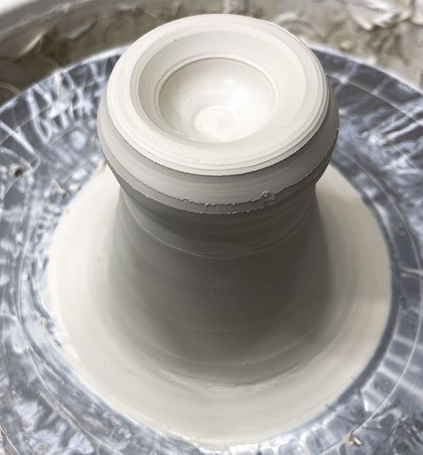7 Create a chuck to hold your saucer upside down while you trim.