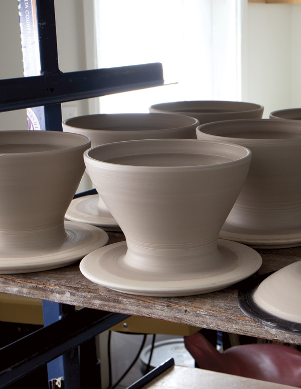 1 Throw a teapot body like a bowl but leave a thicker gallery below the rim.