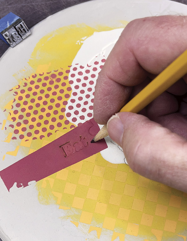16 Use a pencil to make the impression for a period.