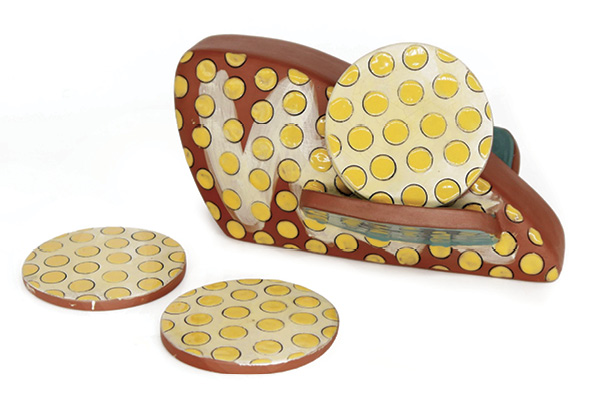 Taylor Mezo's Coaster Side Car, 7 in. (17.8 cm) in height, red earthenware, terra sigillata, glaze, 2024.