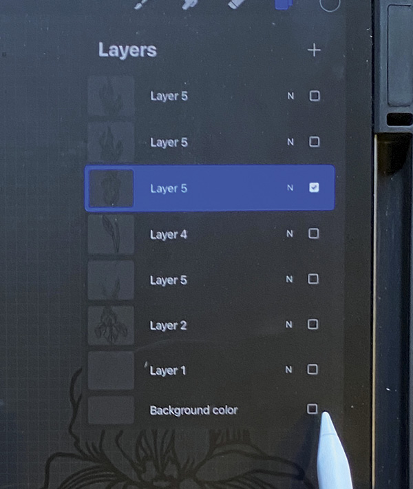 2 Once your drawing is complete, deselect the background layer to turn off  its visibility.