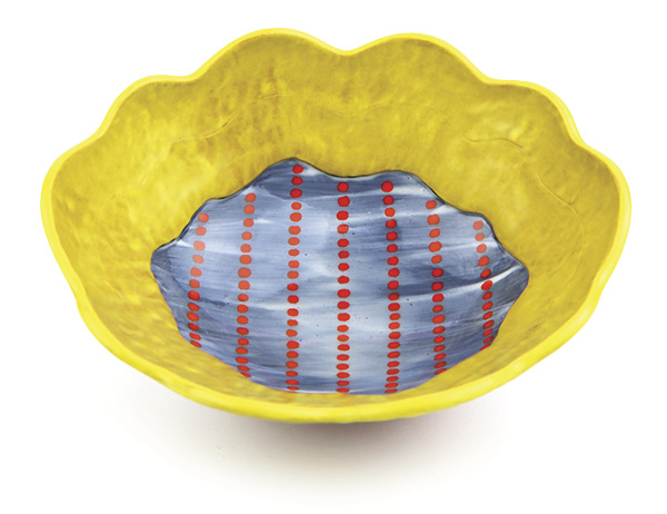 Sarah Haven's scallop-rim oval bowl (top view).