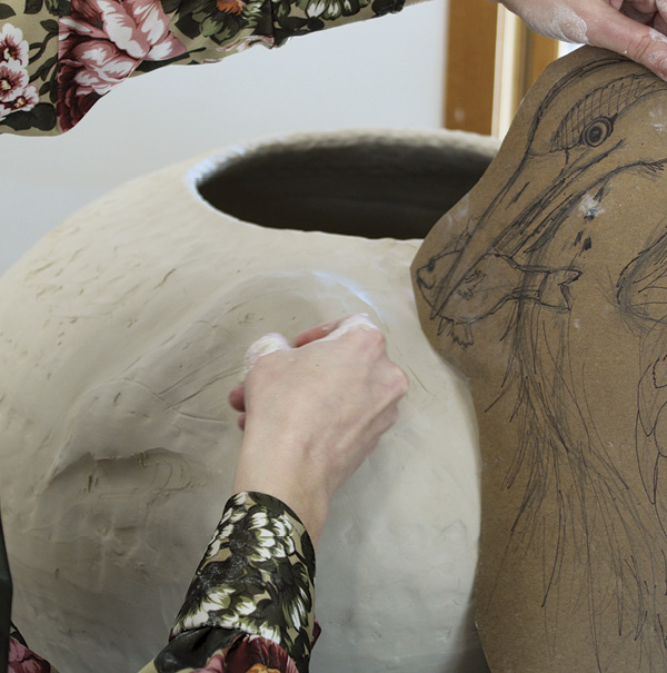 4 Add details into the pushed-out surface until you have the desired form.