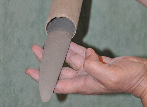 Fig 5 The shaped piece is now almost 10 inches in length.