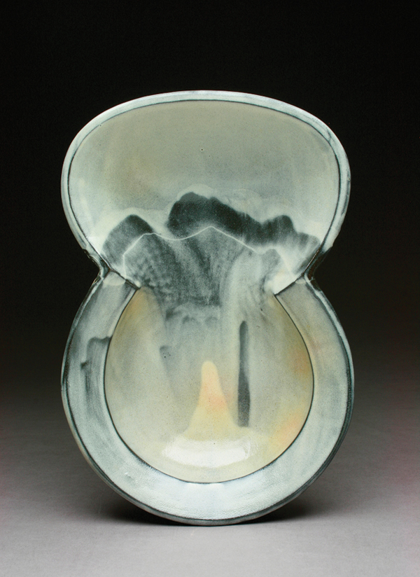 5 Keyhole, 11 in. (28 cm) in height, handbuilt red clay, soda fired to cone 3, 2014.