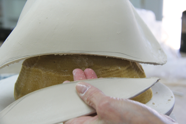 8 After these alterations, allow the bowl to rest and moisture content to even out, then cut the rim to the desired shape while supporting the bowl on foam chucks
