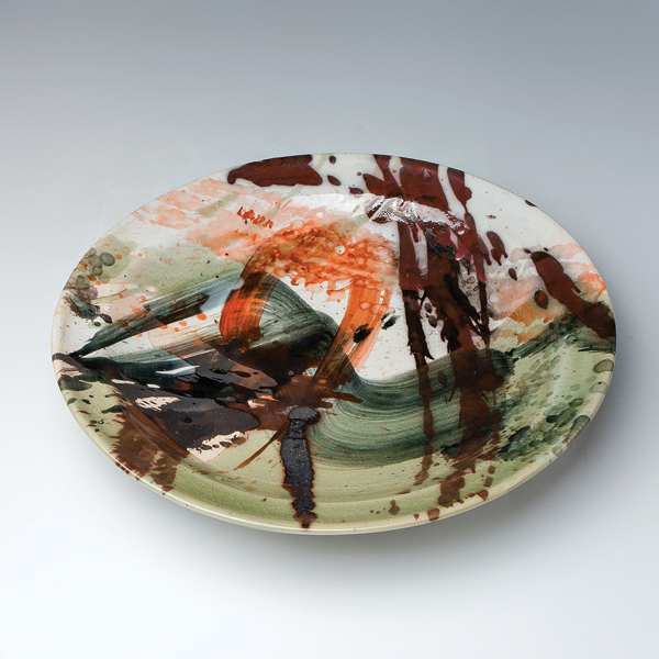 Rewutr Chaiyaruks’ Promptitude, 15 in. (38 cm) in diameter, stoneware, celadon glaze, reduction fired to 2372°F (1300°C), 2014.