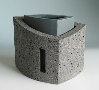 This piece is an example of Wim Borst's caffeinated textures. It is glazed with a black glossy glaze and matt glaze and fired in an electric kiln to 2300°F (1260°C) in oxidation.