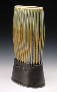 This piece by Emily Reason was fired in the methane gas fueled kiln at Energy Xchange.