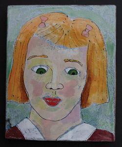 Cheryl, by David Gamble. Layering glazes and multiple firings can result in unusual effects in both color and surface.