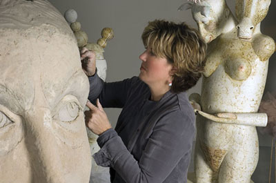 Clague at work in her studio. 