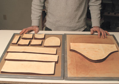 Fig.17 Cut all the pieces for building the cabinet using the templates before assembly begins.