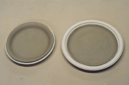 Flip the slab over and place it in the plate.