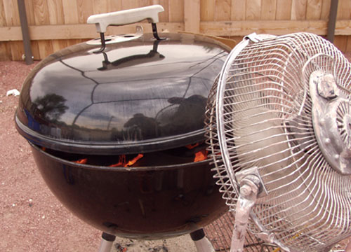 Fig 4. Use a fan to increase air flow and heat.