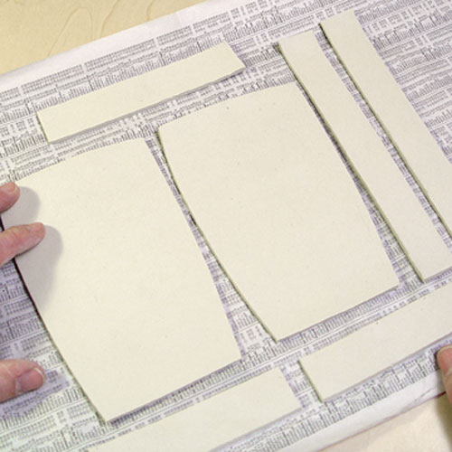 Fig.1 Lay the cut pieces flat and cover with a sheet of plastic.